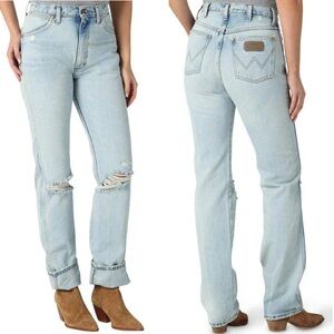 Wrangler NWT 14MWZ The Original Cowboy Cut Vintage Distressed Jeans Size 11 X 30